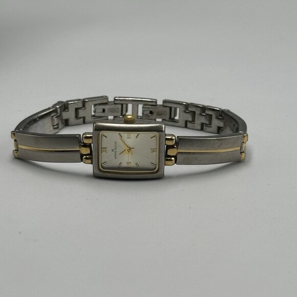 3/$30 Anne Klein Watch Women Silver Gold Matte Finish Rectangle Dial  7" - Picture 6 of 15